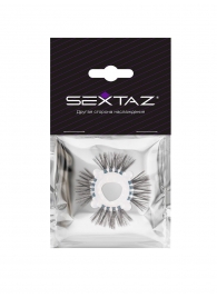 Эластичное эрекционное кольцо с черными «ресничками» - Sextaz - в Подольске купить с доставкой