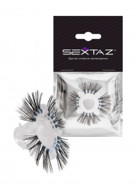 Эластичное эрекционное кольцо с черными «ресничками» - Sextaz - в Подольске купить с доставкой