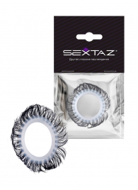Эластичное эрекционное колечко с черными «ресничками» - Sextaz - в Подольске купить с доставкой