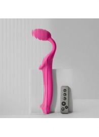 Ярко-розовый безремневой страпон Strap-on-me Vibrating Bendable Strap-On size XL - Strap-on-me - купить с доставкой в Подольске