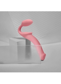 Розовый безремневой страпон Strap-on-me Semi-Realistic Bendable Strap-On size XL - Strap-on-me - купить с доставкой в Подольске