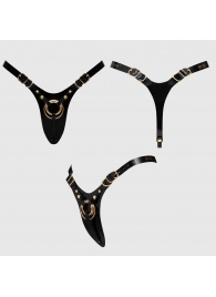 Черный пояс для фиксации насадок Strap-On-Me Leatherette Harness Fabulous - Strap-on-me - купить с доставкой в Подольске