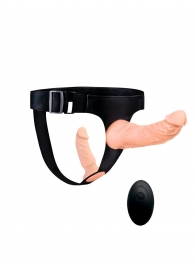 Женский страпон с 2 насадками, вибрацией и пультом ДУ - Erowoman-Eroman - купить с доставкой в Подольске