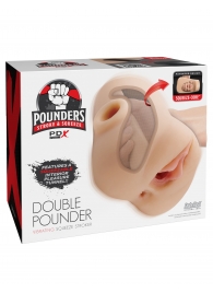 Телесный мастурбатор с вибрацией Double Pounder Vibrating Squeeze Stroker - Pipedream - в Подольске купить с доставкой