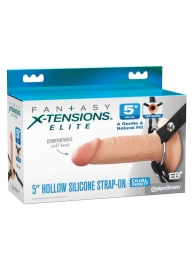 Телесный пустотелый фаллопротез 5’’ Hollow Silicone Strap-On - 14 см. - Pipedream - купить с доставкой в Подольске