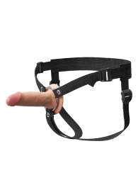 Телесный пустотелый фаллопротез 5’’ Hollow Silicone Strap-On - 14 см. - Pipedream - купить с доставкой в Подольске