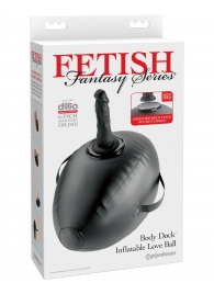 Черный надувной мяч с платформой для фиксации дилдо Body Dock Inflatable Love Ball - Pipedream - купить с доставкой в Подольске