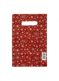 Красный подарочный новогодний пакет с вырубной ручкой (20х30 см) - Сима-Ленд - купить с доставкой в Подольске