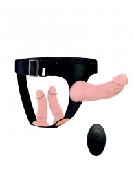 Женский страпон с 3 насадками и вибрацией - Erowoman-Eroman - купить с доставкой в Подольске