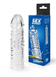 Прозрачная закрытая насадка на пенис - 17 см. - Sex Expert - в Подольске купить с доставкой