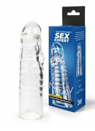 Прозрачная закрытая насадка на член - 15 см. - Sex Expert - в Подольске купить с доставкой