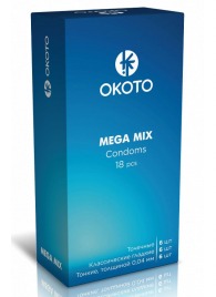 Презервативы OKOTO Mega Mix - 18 шт. - Sitabella - купить с доставкой в Подольске