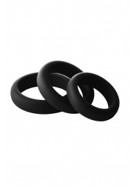 Набор из 3 черных эрекционных колец Smooth Silicone Cockring Pack - Dream Toys - в Подольске купить с доставкой