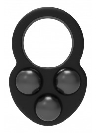 Черное эрекционное кольцо с утяжелителями - Dream Toys - в Подольске купить с доставкой