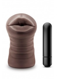 Коричневый мастурбатор-ротик Krystal Vibrating Masturbator - Blush Novelties - в Подольске купить с доставкой