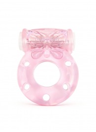 Розовое эрекционное виброкольцо с бабочкой - 1137 - в Подольске купить с доставкой