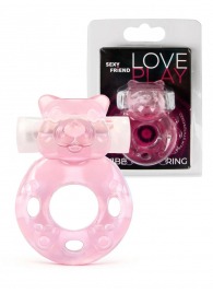 Розовое эрекционное виброкольцо в форме мишки - 1137 - в Подольске купить с доставкой