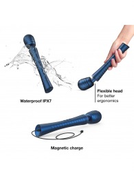 Синий вибромассажёр с насадками Man.wand Edgy - Manwan - в Подольске купить с доставкой