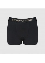 Черные трусики-боксеры для фиксации насадок Strap-on-me Harness Lingerie Allure - size S - Strap-on-me - купить с доставкой в Подольске