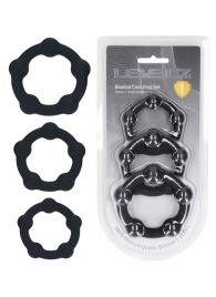 Набор из 3 эрекционных колец Beaded Silicone Cockring Set - Shots Media BV - в Подольске купить с доставкой