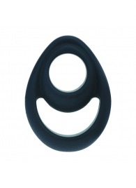Черное эрекционное кольцо Double Ergo Silicone Cockring - Shots Media BV - в Подольске купить с доставкой