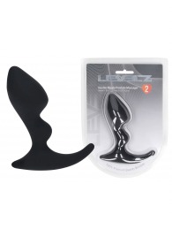 Черная анальная пробка для массажа простаты Double Ripple Silicone Prostate Massager - Shots Media BV - в Подольске купить с доставкой