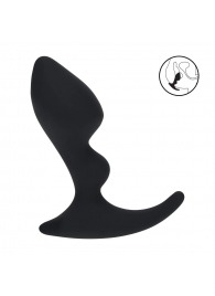 Черная анальная пробка для массажа простаты Double Ripple Silicone Prostate Massager - Shots Media BV - в Подольске купить с доставкой