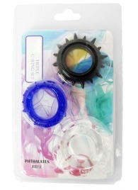 Набор из 3 эрекционных колец разного цвета и рельефа - Boys of Toys - в Подольске купить с доставкой