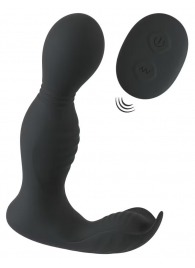 Черная анальная пробка с вибрацией, вращением и пультом ДУ RC Butt Plug with 2 Functions - Orion - в Подольске купить с доставкой