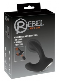 Черная анальная вибропробка с функцией расширения RC Butt Plug with 3 functions - Orion - в Подольске купить с доставкой