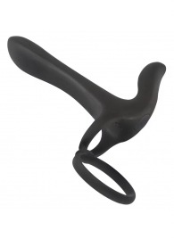 Черная насадка на член с вибрацией Couple’s Vibrator - Orion - в Подольске купить с доставкой