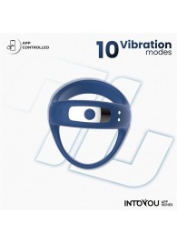 Синее интерактивное эрекционное виброкольцо Rank - Intoyou - в Подольске купить с доставкой