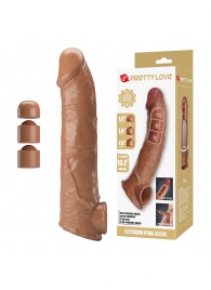 Карамельный фаллоудлинитель с подхватом мошонки Silas - 26 см. - Baile - в Подольске купить с доставкой