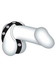 Подхват для мошонки с 3 съемными эрекционными кольцами Leder-Riemen - Orion - в Подольске купить с доставкой