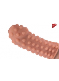 Насадка на фаллос с бугорками по поверхности - 14,7 см. - KOKOS - в Подольске купить с доставкой
