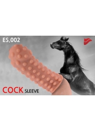 Насадка на фаллос с бугорками по поверхности - 14,7 см. - KOKOS - в Подольске купить с доставкой