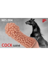 Насадка на фаллос с пузыриками по всей поверхности - 14,7 см. - KOKOS - в Подольске купить с доставкой