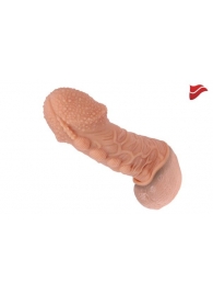 Насадка на фаллос с пузыриками, венками и ребристостью - 14,7 см. - KOKOS - в Подольске купить с доставкой