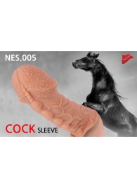 Насадка на фаллос с пузыриками, венками и ребристостью - 14,7 см. - KOKOS - в Подольске купить с доставкой