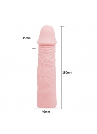 Удлиняющая насадка на пенис телесного цвета - 18 см. - Baile - в Подольске купить с доставкой