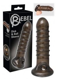 Насадка на пенис Rebel smoke с рёбрышками и отверстием под мошонку - Orion - в Подольске купить с доставкой