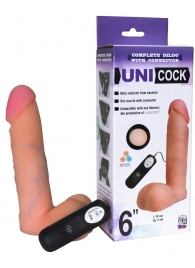Фаллическая насадка Харнесс UNICOCK 6  с вибрацией - 18 см. - LOVETOY (А-Полимер) - купить с доставкой в Подольске