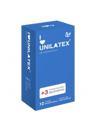 Классические презервативы Unilatex Natural Plain - 12 шт. + 3 шт. в подарок - Unilatex - купить с доставкой в Подольске