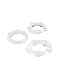 Набор из 3 прозрачных эрекционных колец с разным рельефом - A-toys - в Подольске купить с доставкой