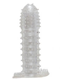 Гелевая прозрачная насадка c шипами - 12 см. - Toyfa Basic - в Подольске купить с доставкой