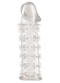 Гелевая прозрачная насадка с шипами - 12 см. - Toyfa Basic - в Подольске купить с доставкой