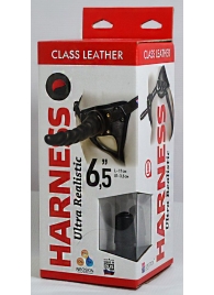 Насадка-фаллоимитатор на кожаных трусиках Harness Ultra Realistic 6,5  - 18,5 см. - LOVETOY (А-Полимер) - купить с доставкой в Подольске