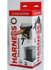 Насадка-фаллоимитатор на кожаных трусиках Harness Ultra Realistic 7  - 18 см. - LOVETOY (А-Полимер) - купить с доставкой в Подольске