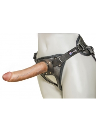 Насадка-фаллоимитатор на кожаных трусиках Harness Ultra Realistic 7  - 18 см. - LOVETOY (А-Полимер) - купить с доставкой в Подольске