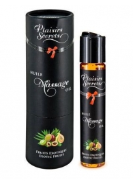 Массажное масло с ароматом экзотических фруктов Huile de Massage Gourmande Fruits Exotiques - 59 мл. - Plaisir Secret - купить с доставкой в Подольске